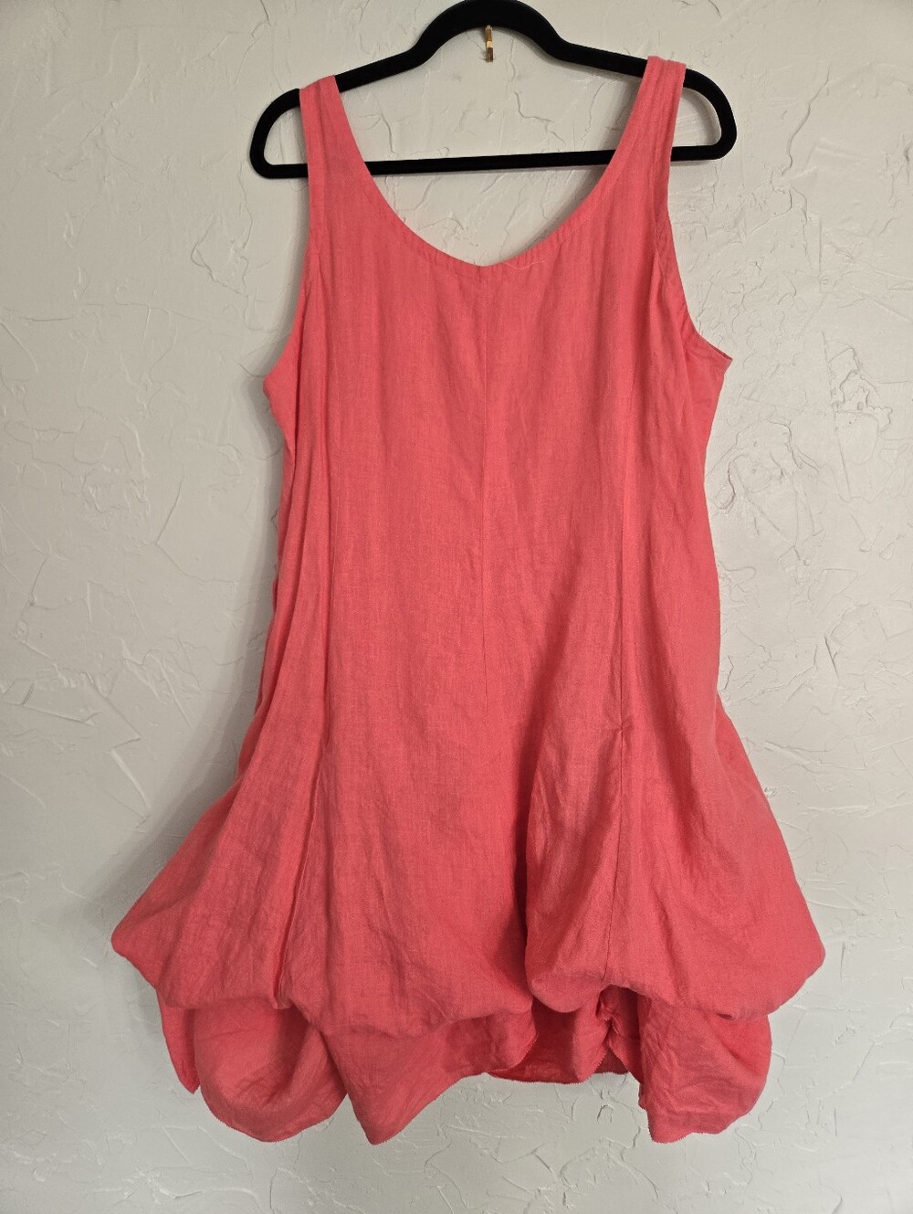 Eileen Fisher Irish Linen Coral Cinchable Dress, L - Picture 9 of 13